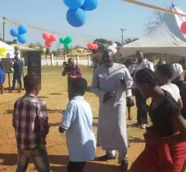 See How Olisa Metuh Celebrated Birthday With The IDPs And Children
